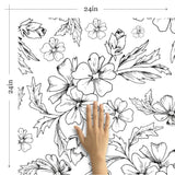 Black and White Textured Floral Peel and Stick Removable Wallpaper