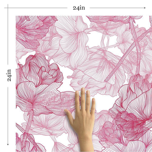 Pink and White Motif Removable Wallpaper 4142| Walls By Me