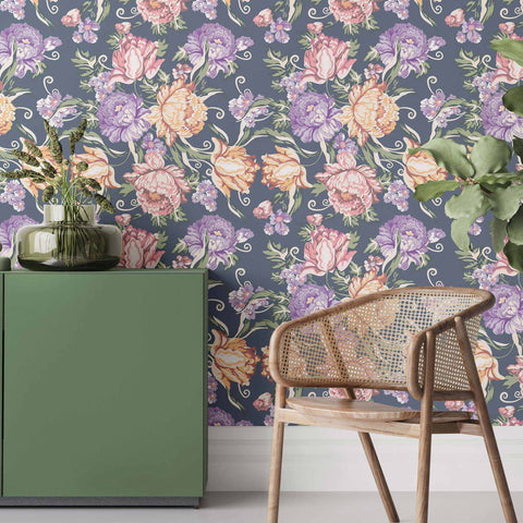 floral peel and stick wallpaper for sale