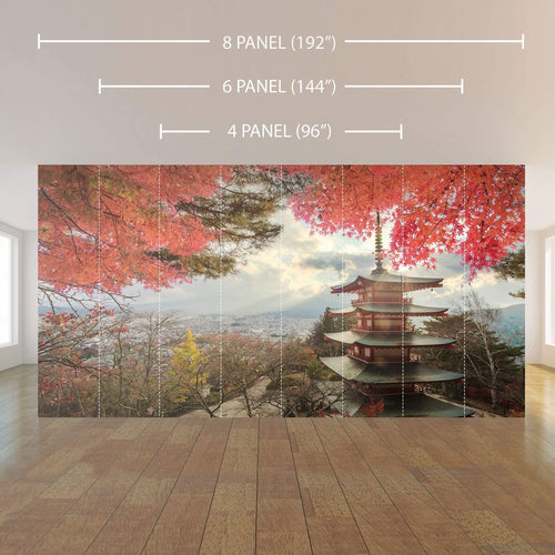 Fuchsia and White Asian Peel and Stick Removable Wall Mural 2343