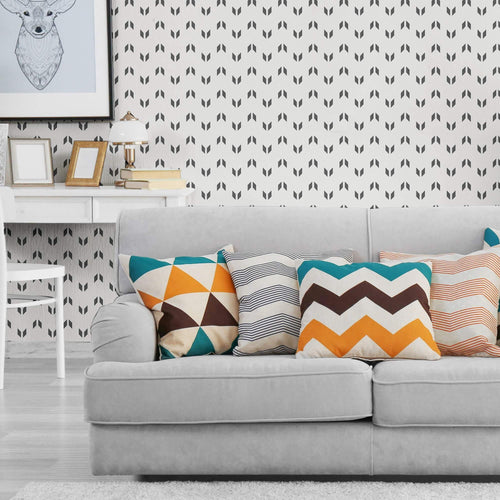 Black and White Pattern Geometric Removable Wallpaper 0066| Walls By Me