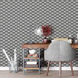 Black and White Shell Peel and Stick Removable Wallpaper