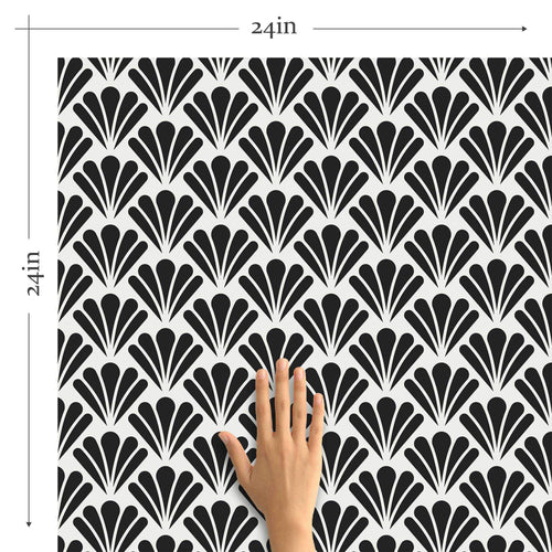 Black and White Shell Peel and Stick Removable Wallpaper