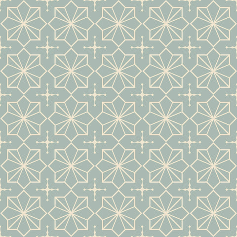 Green and Beige Pattern Geometric Peel and Stick Removable Wallpaper