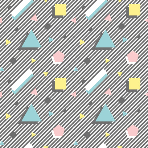 Pink and Yellow Shapes Geometric Removable Wallpaper 1160| Walls By Me