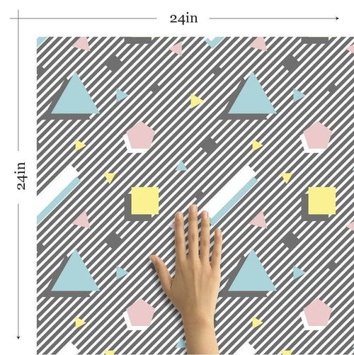 Pink and Yellow Shapes Geometric Removable Wallpaper 1160| Walls By Me