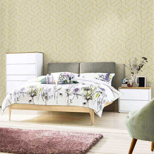 Beige and Cream Textured Geometric Peel and Stick Removable Wallpaper