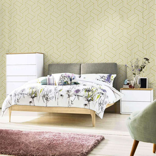 Beige and Cream Textured Geometric Peel and Stick Removable Wallpaper