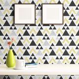 Gold Triangles Geometric Removable Wallpaper 4849| Walls By Me