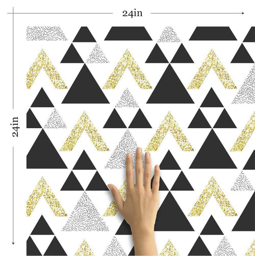 Gold Triangles Geometric Removable Wallpaper 4849| Walls By Me