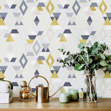 Yellow Triangle Peel and Stick Removable Wallpaper