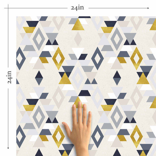 Yellow Triangle Peel and Stick Removable Wallpaper