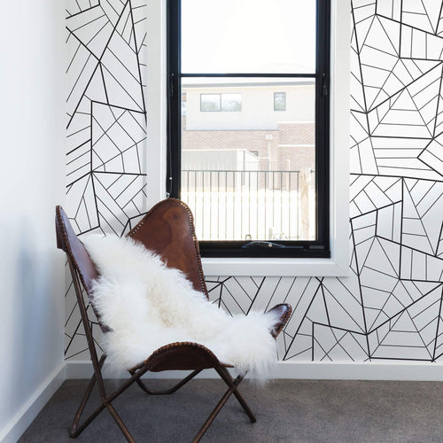 Black and White Lines Geometric Removable Wallpaper 5811| Walls By Me