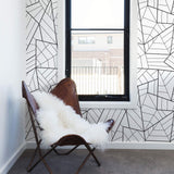 Black and White Lines Geometric Removable Wallpaper 5811| Walls By Me