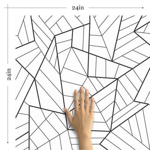 Black and White Lines Geometric Removable Wallpaper 5811| Walls By Me