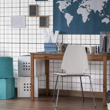 Black and Grey Grid Geometric Peel and Stick Removable Wallpaper 9463