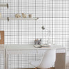 Black and Grey Grid Geometric Peel and Stick Removable Wallpaper 9462