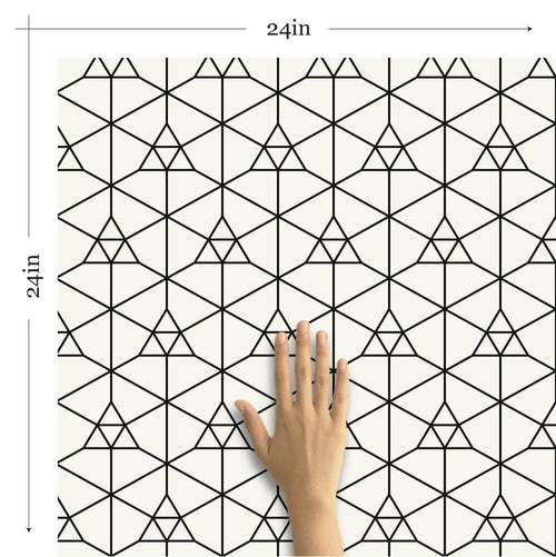 White Triangles Geometric Removable Wallpaper 1684| Walls By Me