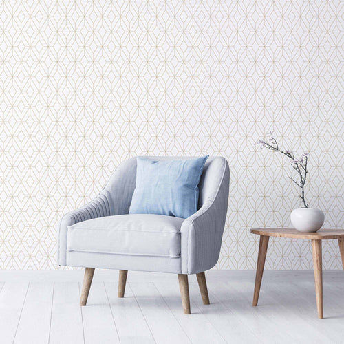 Yellow Lattice Peel and Stick Removable Wallpaper for sale