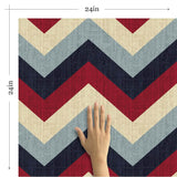 Red and Blue Chevron Geometric Removable Wallpaper 7037| Walls By Me