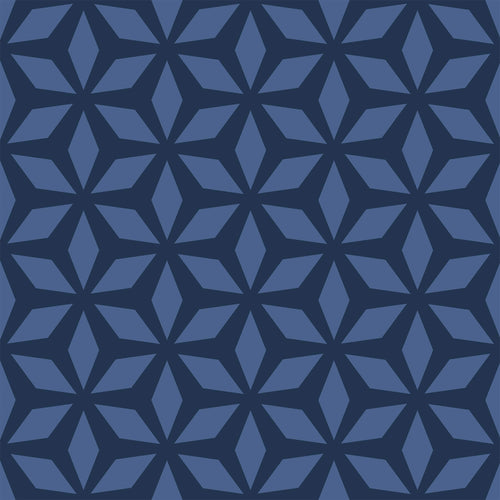 Royal Blue Diamond Geometric Peel and Stick Removable Wallpaper