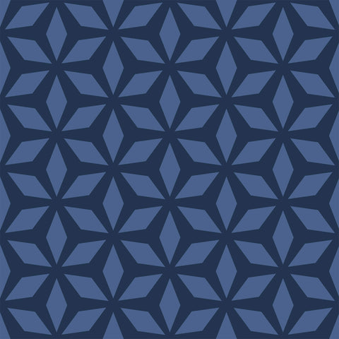 Royal Blue Diamond Geometric Peel and Stick Removable Wallpaper
