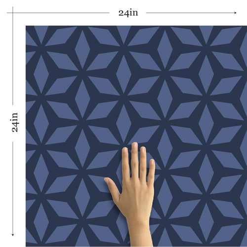 Royal Blue Diamond Geometric Peel and Stick Removable Wallpaper