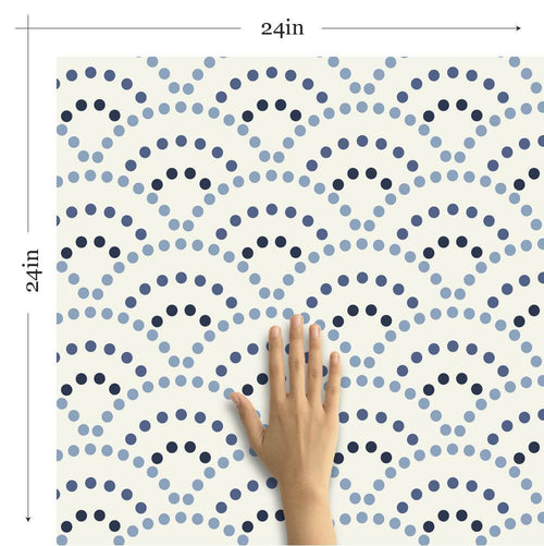 Navy Circles Geometric Peel and Stick Removable Wallpaper