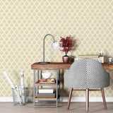 Yellow Sunburst Peel and Stick Removable Wallpaper for home