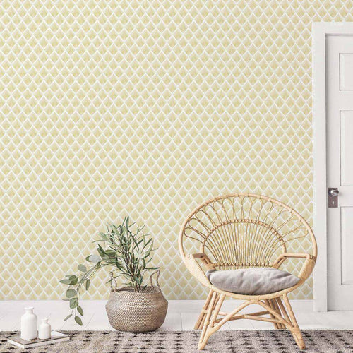 Yellow Sunburst Peel and Stick Removable Wallpaper for home