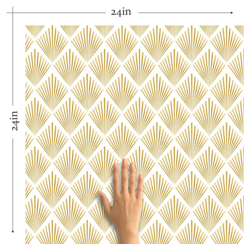 Yellow Sunburst Peel and Stick Removable Wallpaper for home