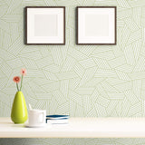 Green and Tan Pattern Geometric Peel and Stick Removable Wallpaper
