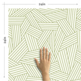 Green and Tan Pattern Geometric Peel and Stick Removable Wallpaper