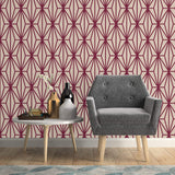 Violet and Beige Diamond Geometric Peel and Stick Removable Wallpaper