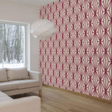 Violet and Beige Diamond Geometric Peel and Stick Removable Wallpaper