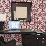 Violet and Beige Diamond Geometric Peel and Stick Removable Wallpaper