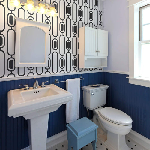 Black and White Motif Geometric Removable Wallpaper 185b| Walls By Me