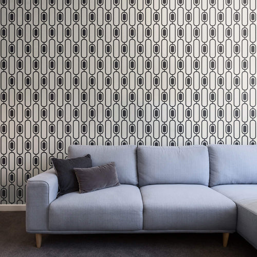 Black and White Motif Geometric Removable Wallpaper 185b| Walls By Me