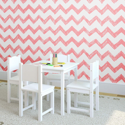 Red and White Chevron Geometric Removable Wallpaper 360b| Walls By Me