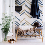 Blue and brown Geometric Peel and Stick Removable Wallpaper for home