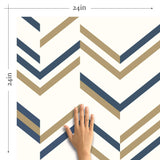 Blue and brown Geometric Peel and Stick Removable Wallpaper for home