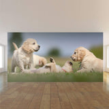 Green and Tan Dog Peel and Stick Removable Wall Mural 5643