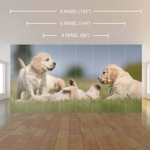 Green and Tan Dog Peel and Stick Removable Wall Mural 5643