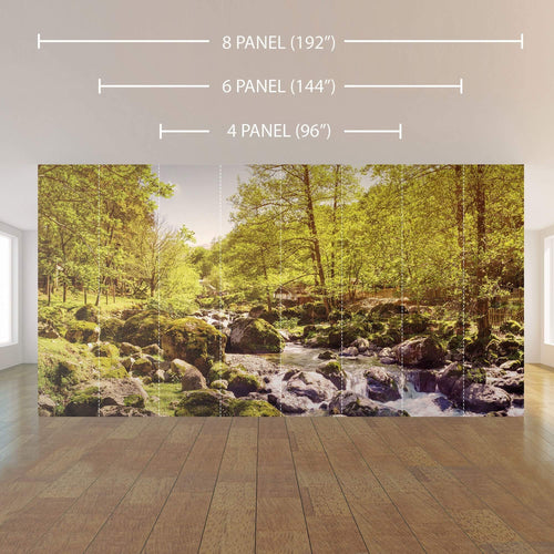 Green Forest Landscape Peel and Stick Removable Wall Mural 3632