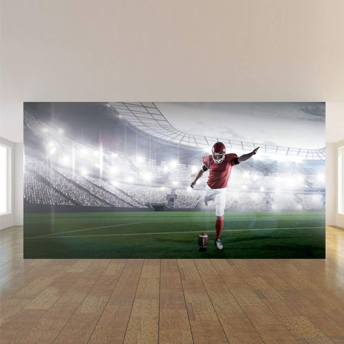 Green and Red Football Peel and Stick Removable Wall Mural 4606