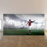 Green and Red Football Peel and Stick Removable Wall Mural 4606