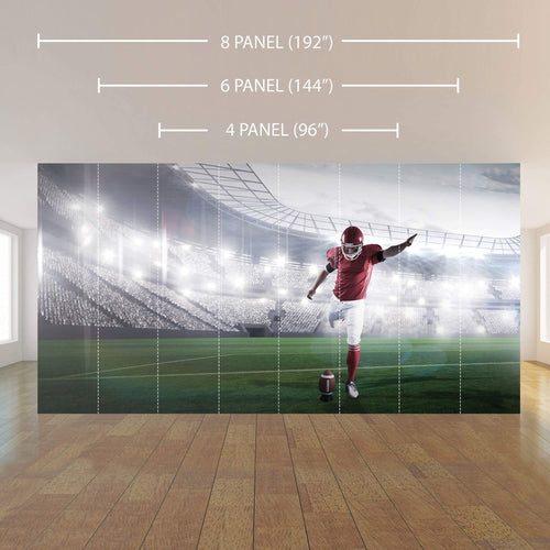 Green and Red Football Peel and Stick Removable Wall Mural 4606