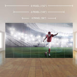 Green and Red Football Peel and Stick Removable Wall Mural 4606