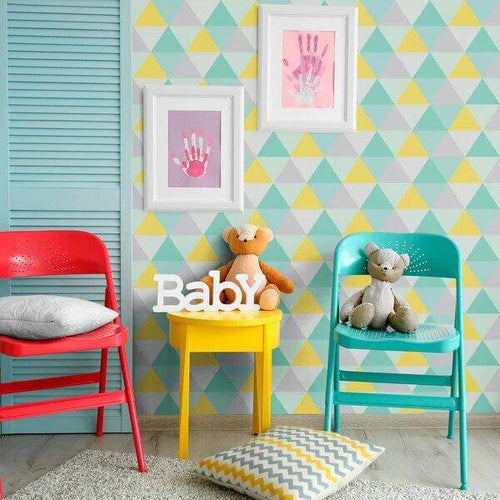 Green Triangles Geometric Removable Wallpaper 9734| Walls By Me