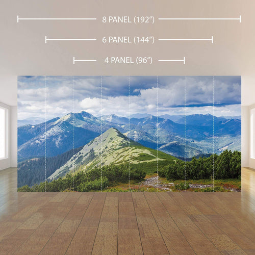 Green and White Mountain Landscape Peel and Stick Removable Wall Mural 5280